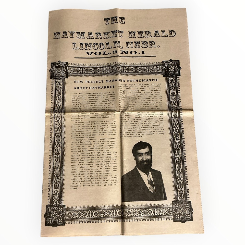 Haymarket Herald Lincoln Nebraska Vol 3 No 1 Vintage Newspaper Map Advertising